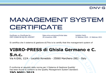Certified quality control management